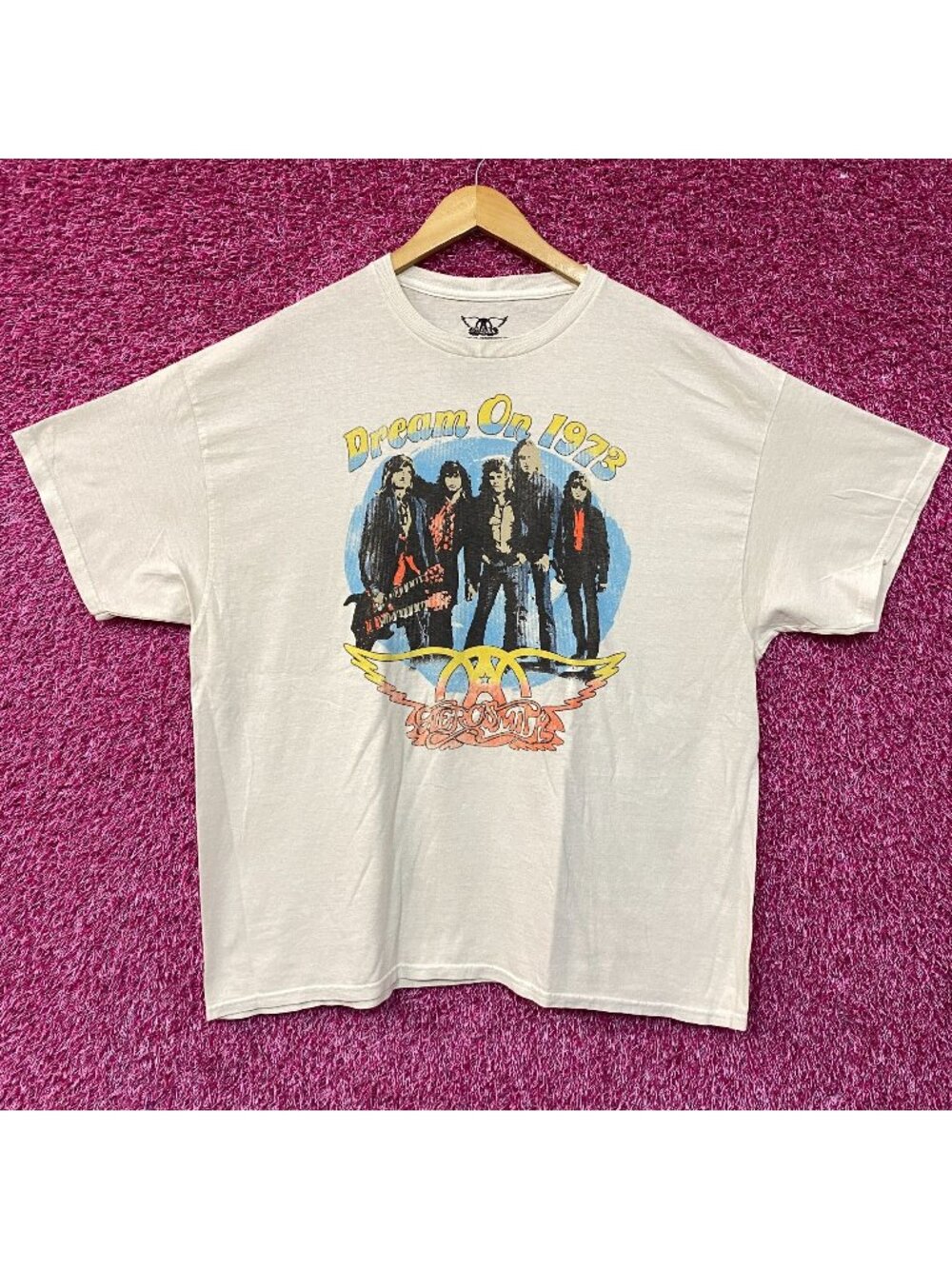 Aerosmith Dream On 1973 Graphic Design Beige T-Shirt 1X